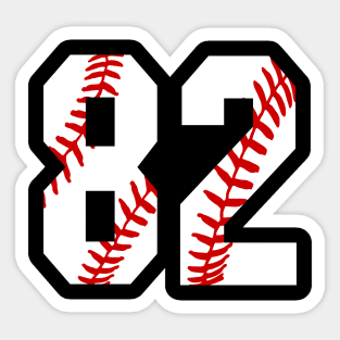 Baseball Number 82 #82 Baseball Shirt Jersey Favorite Player Biggest Fan Sticker